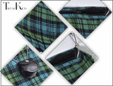 Traditional Scottish Women Tartan Bag Pleated Crossbody Purse - Adjustable Straps, Zip Closure Campbell Ancient Tartan