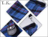 Traditional Scottish Women Tartan Bag Pleated Crossbody Purse - Adjustable Straps, Zip Closure Elliot Modern Tartan