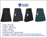 Men's 8 Yard Kilt for Men, Men's Deluxe Kilt, Scottish Tartan Kilt, Highland Wedding Kilt, Brown Watch Kilt