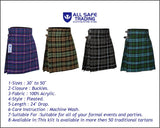 Men's 5 Yard Scottish Tartan Kilt, Highland Wedding Kilt, Masonic Tartan Kilt