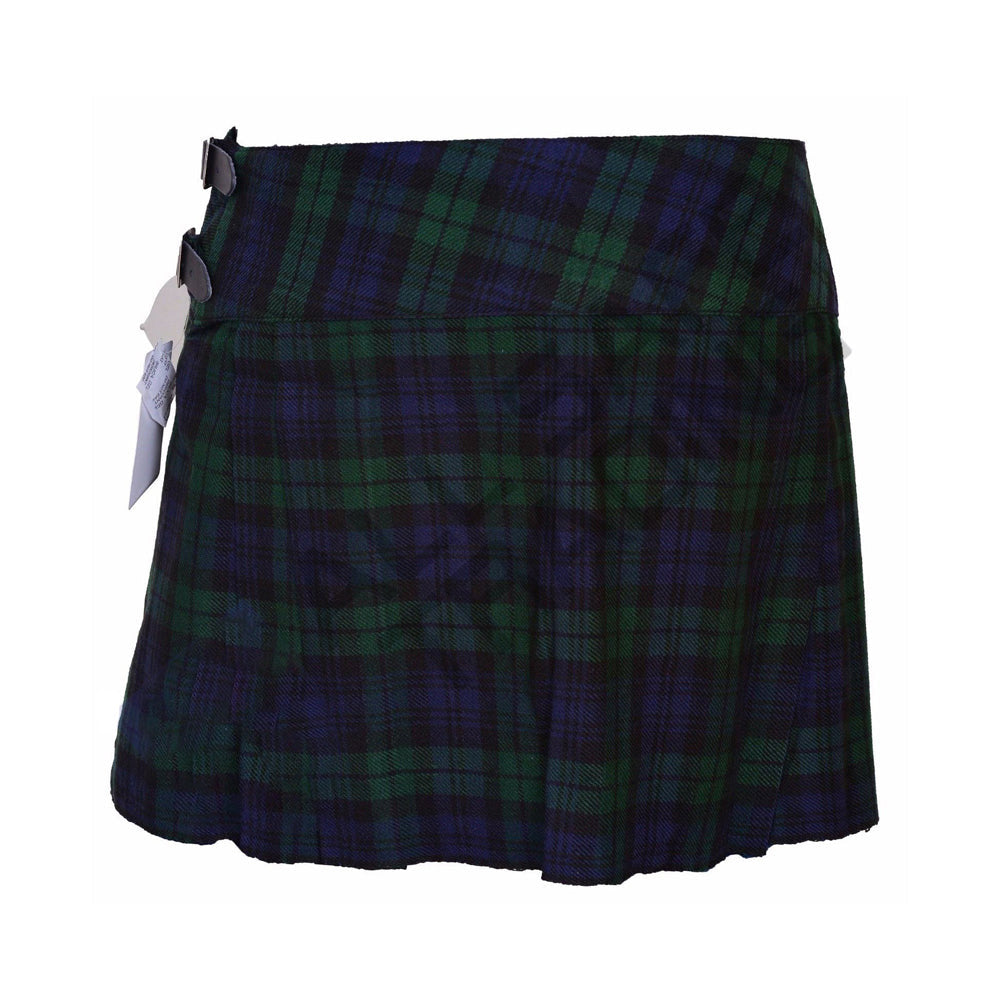 Women's 16'' Black Watch Tartan Pleated Billie Kilt Skirt