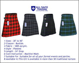 Men's 8 Yard Kilt for Men, Men's Deluxe Kilt, Scottish Tartan Kilt, Highland Wedding Kilt, Wallace Kilt