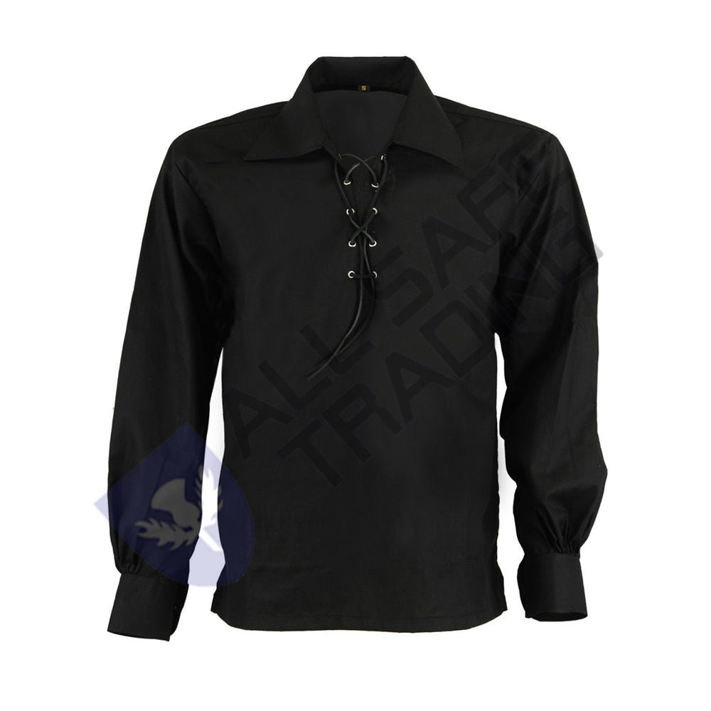 Scottish Black Ghillie Jacobite Jacobean Shirt