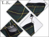 Traditional Scottish Women Tartan Bag Pleated Crossbody Purse - Adjustable Straps, Zip Closure Wallace Hunting Tartan