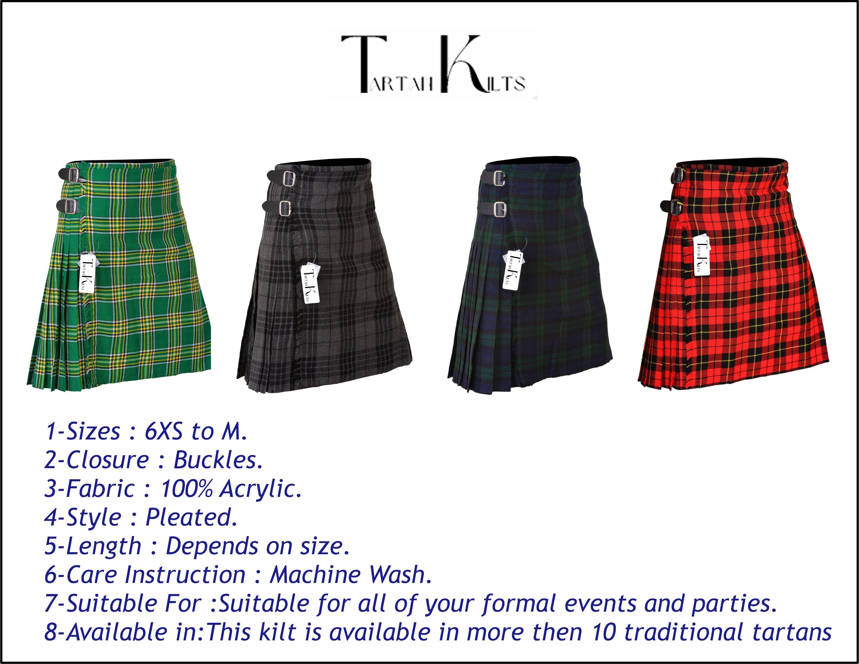 Scottish Traditional Tartan Kilt for Kids, Boys and Girls Toddler Kilts with Ease of Size - Black Watch Tartan