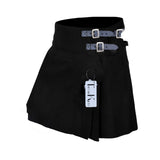 Women's 16'' Black Tartan Pleated Billie Kilt Skirt