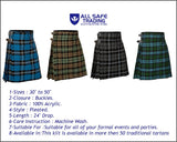 Men's 5 Yard Scottish Tartan Kilt, Highland Wedding Kilt, Blue Ramsay Tartan Kilt