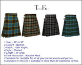 Men's 5 Yard Scottish Tartan Kilt, Highland Wedding Kilt, Anderson Tartan Kilt