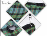 Traditional Scottish Women Tartan Bag Pleated Crossbody Purse - Adjustable Straps, Zip Closure Gunn Ancient Tartan