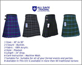 Men's 8 Yard Kilt for Men, Men's Deluxe Kilt, Scottish Tartan Kilt, Highland Wedding Kilt, Spirit of Scotland Kilt