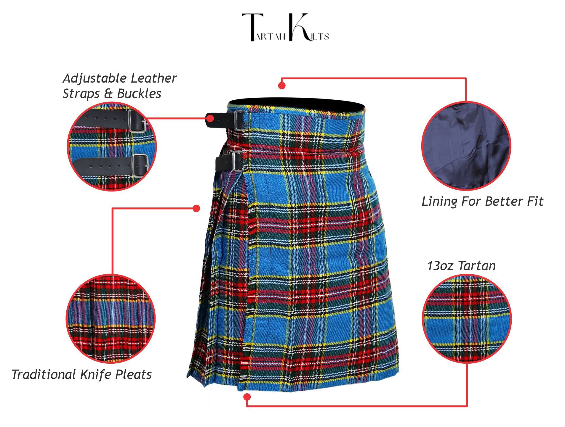 5 Yard Macbeth Tartan Kilt Stylish Scottish Outfit