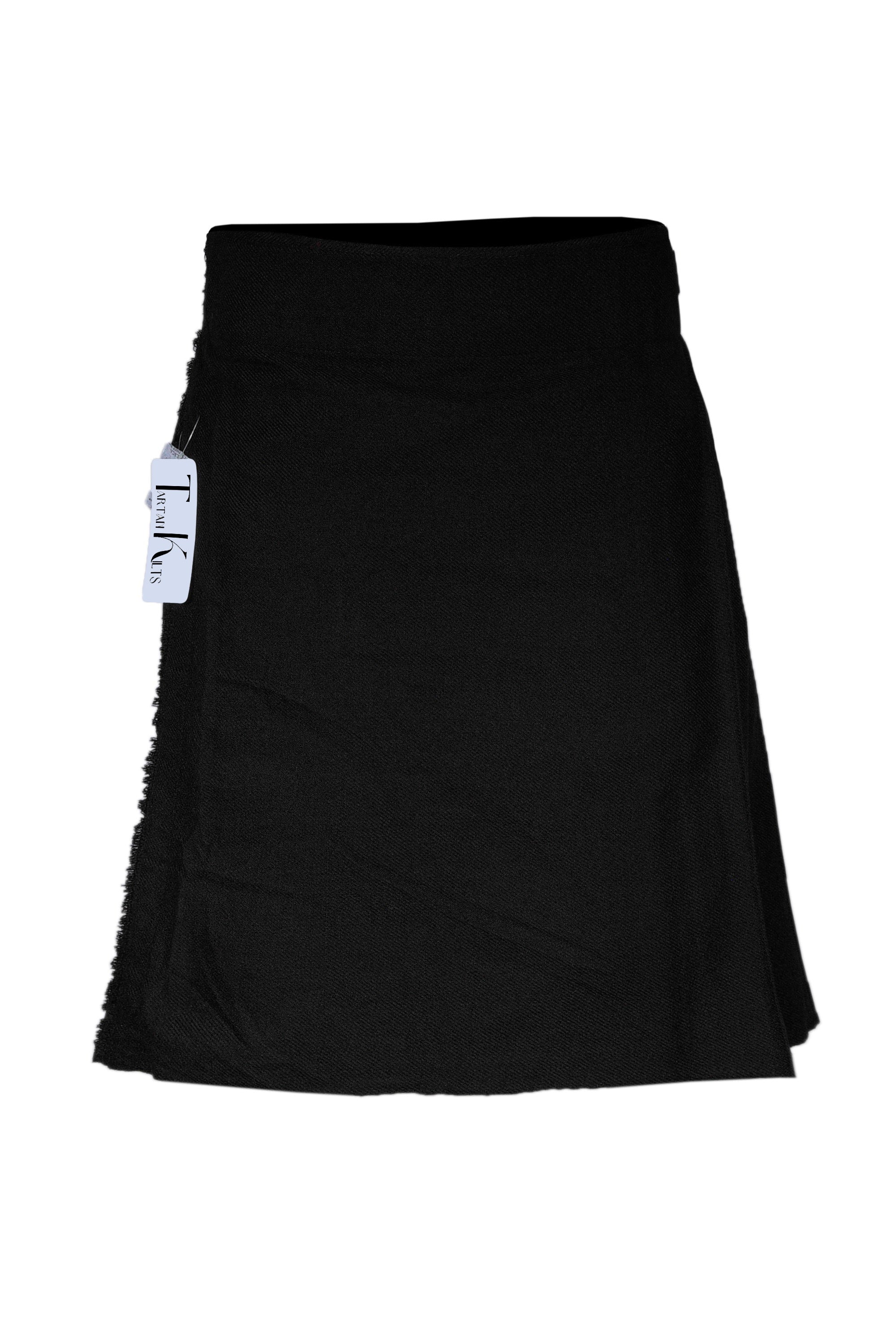 Authentic Scottish Men's Tartan Kilts - Highland Light Weight Value Kilt Embrace Your Heritage with Comfort Plain Black Tartan Kilt