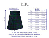 Wallace Hunting Tartan Kilt for Men's sizes