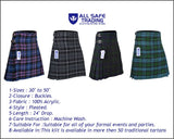 Men's 8 Yard Kilt for Men, Men's Deluxe Kilt, Scottish Tartan Kilt, Highland Wedding Kilt, Pride of Scotland Kilt