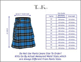 Blue Ramsay Tartan sizes