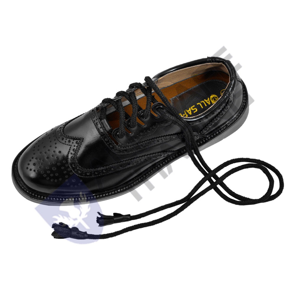 Scottish Black Synthetic Leather Ghillie Brogues Kilt Shoes UK Sizes 6-13