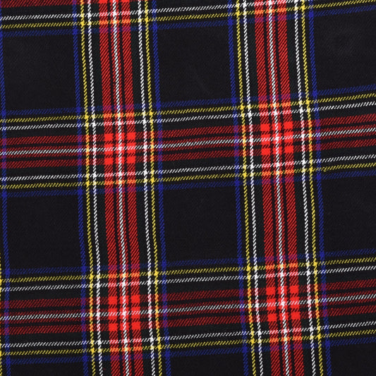 Scottish 13oz Tartan Plaid Fabric By The Yard - Black Stewart Tartan