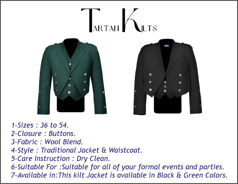 Prince Charlie Kilt Jacket – Timeless Scottish Elegance with Classic Design & Premium Quality of Our Kilt Jacket for Prestigious Formal and Scottish Costume Men for Occasions