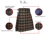 Men's 5 Yard Scottish Tartan Kilt, Highland Wedding Kilt, Mackenzie Weathered Tartan Kilt