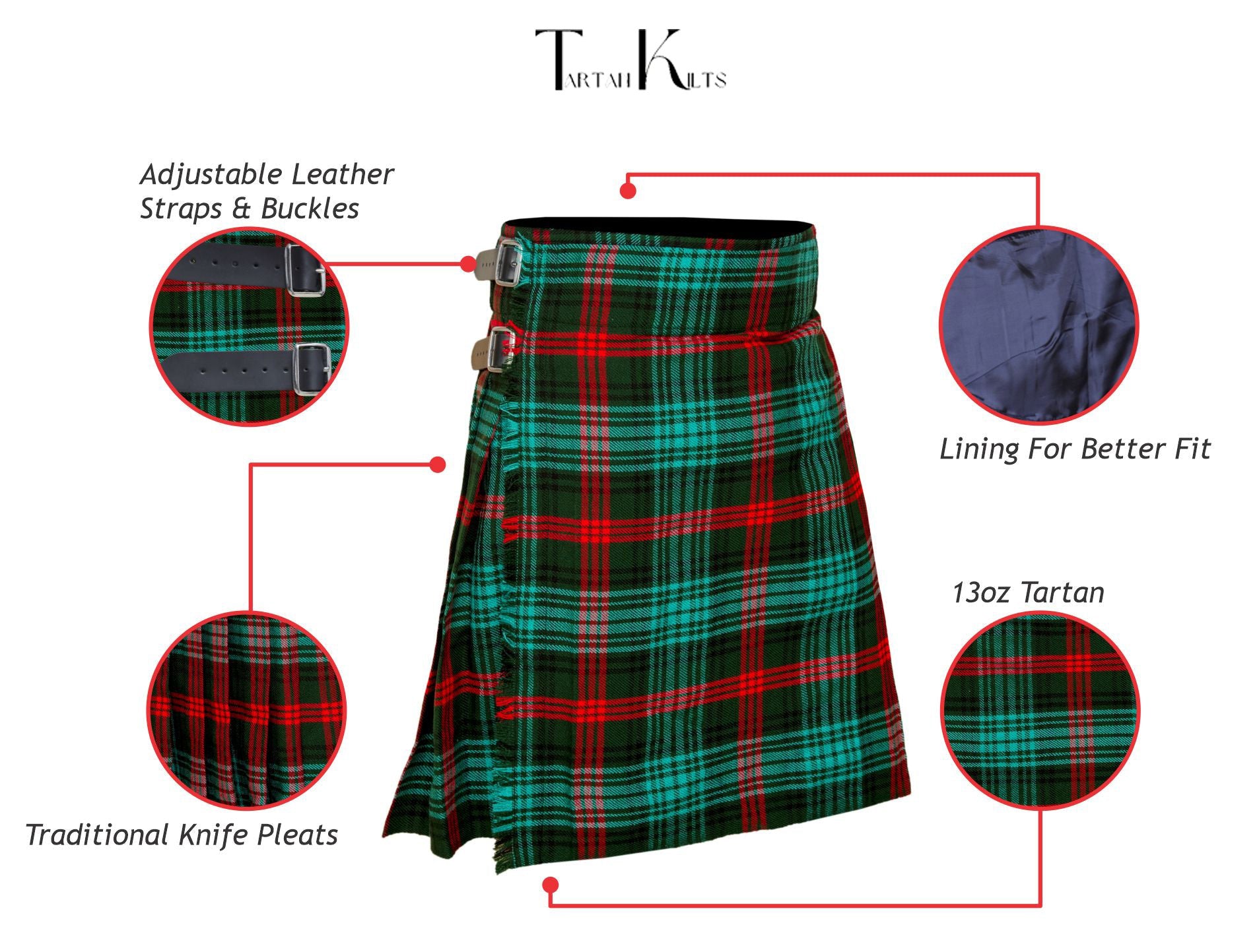 5 Yard Ross Hunting Tartan Kilt Stylish Scottish Outfit