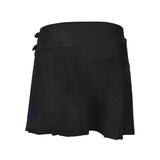 Women's 16'' Black Tartan Pleated Billie Kilt Skirt