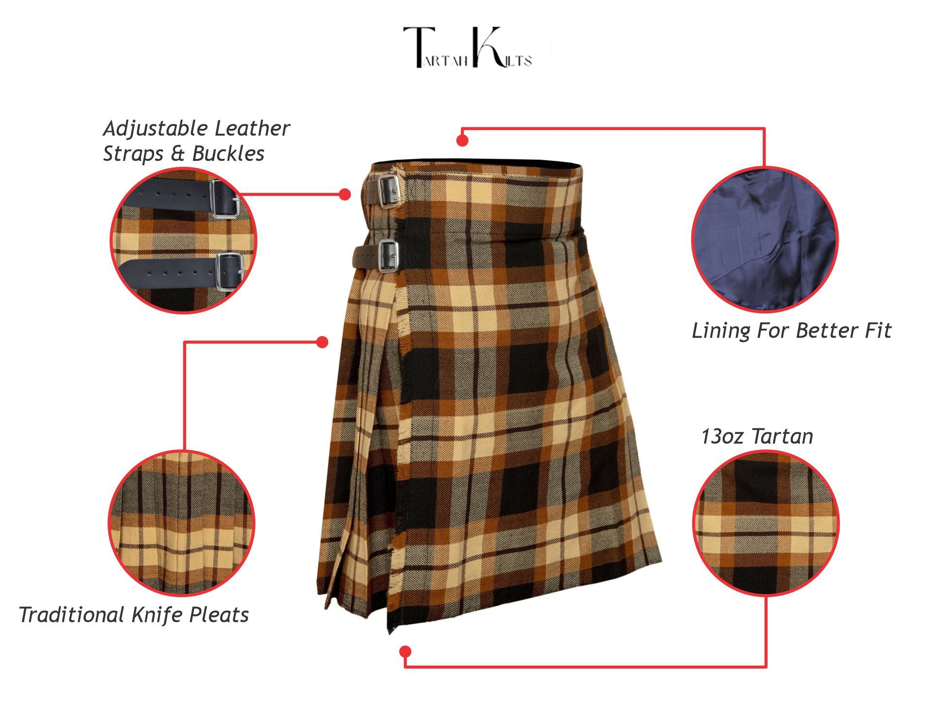 5 Yard Rose Ancient Tartan Kilt Stylish Scottish Outfit