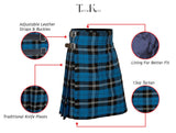 Blue Ramsay Tartan Kilt fabric