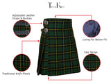 Men's 5 Yard Scottish Tartan Kilt, Highland Wedding Kilt, Wallace Hunting Tartan Kilt