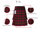 Scottish Men's Modern Macdonald 16oz Tartan Pockets Utility Kilt, Cargo Kilt
