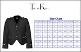 Scottish Black Argyle Kilt Jacket With Waistcoat/Vest - Sizes 36"- 54"