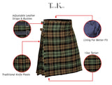 5 Yard Black Watch Weathered Tartan Kilt Stylish Scottish Outfit
