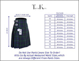 Men's 5 Yard Scottish Tartan Kilt, Highland Wedding Kilt, Black Watch Tartan Kilt