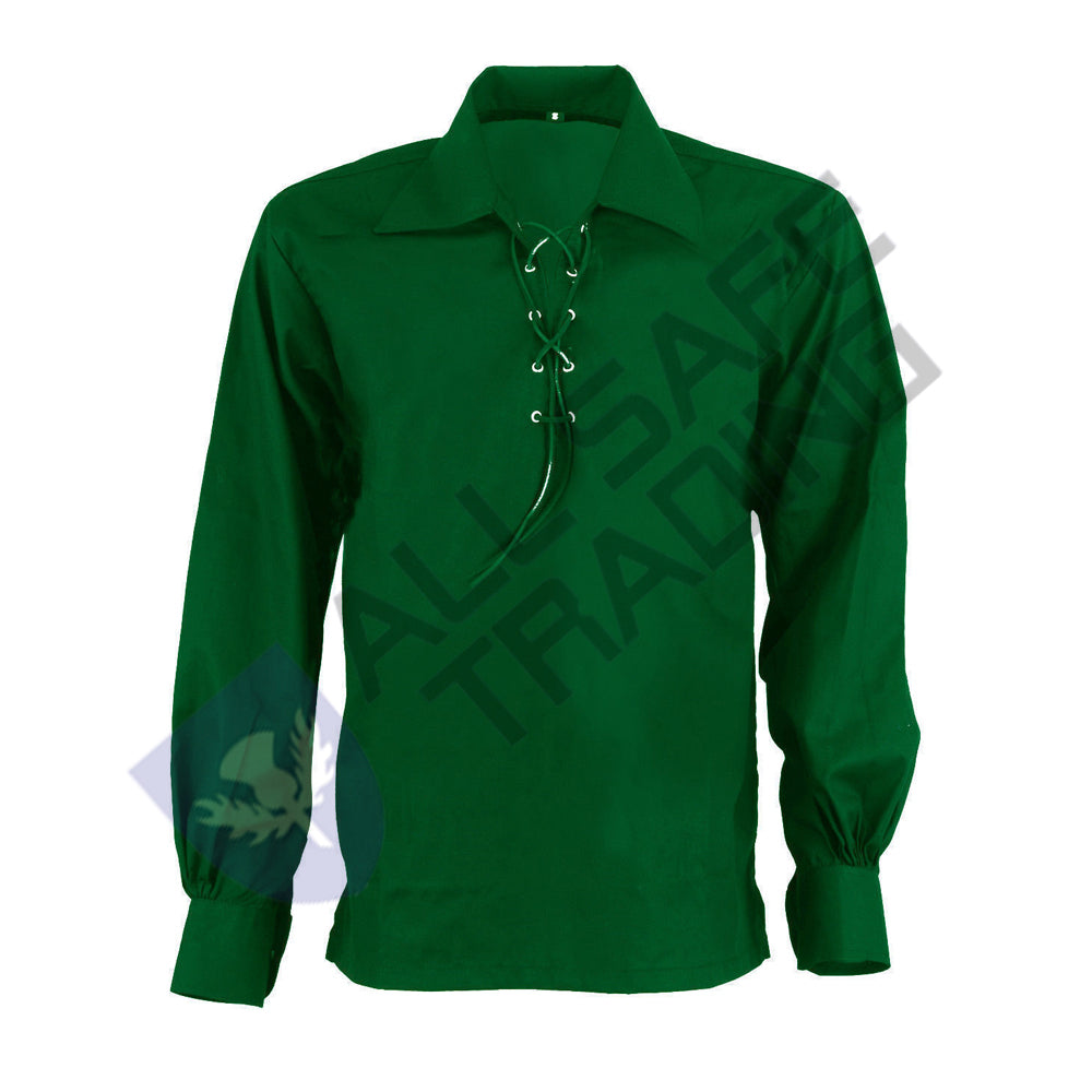 Scottish Green Ghillie Jacobite Jacobean Shirt