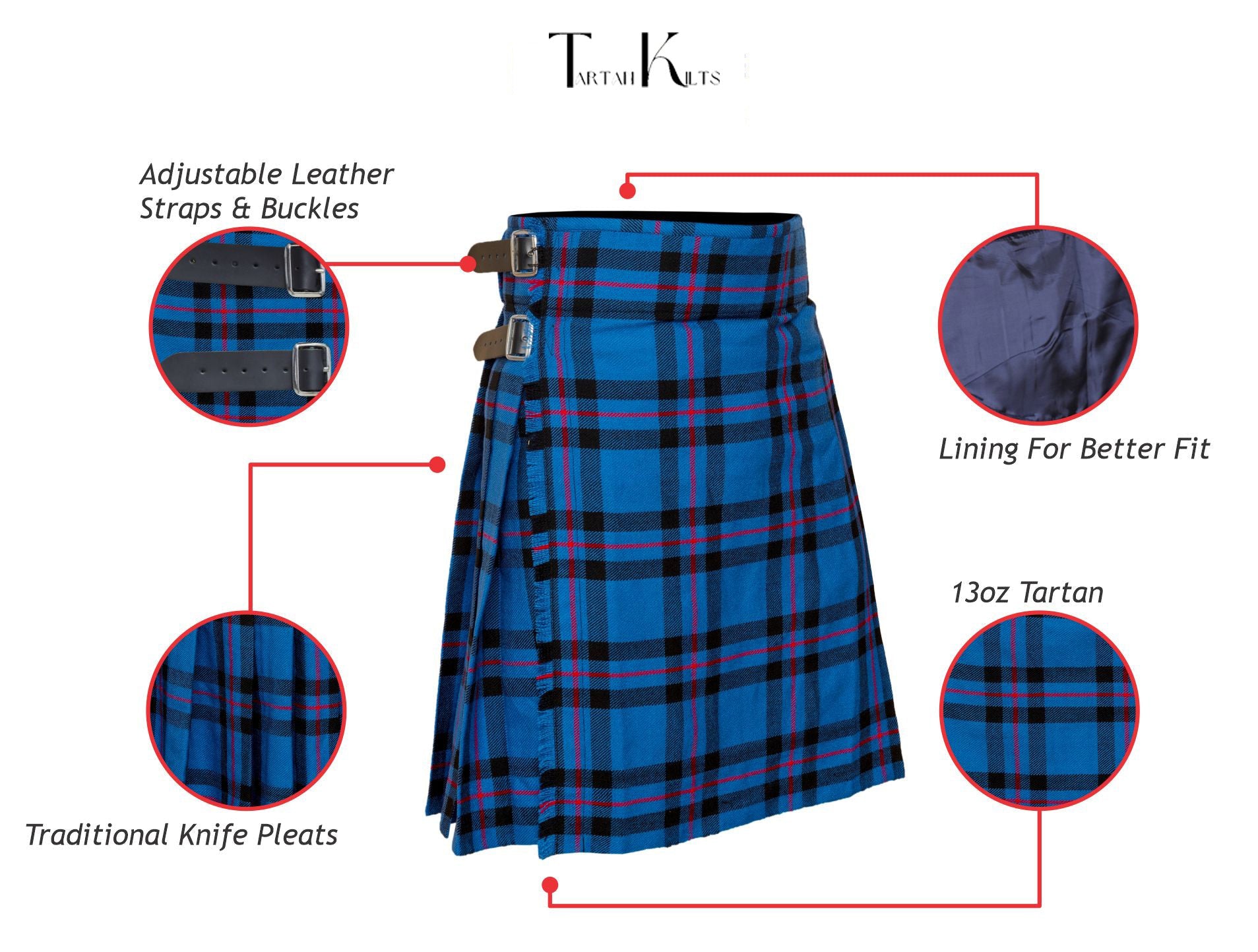 5 Yard Elliot Modern Tartan Kilt Stylish Scottish Outfit