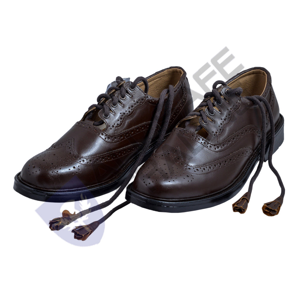 Scottish BrownLeather Ghillie Brogues Kilt Shoes UK Sizes 7-12