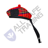 Scottish Royal Stewart Glengarry Hat with Red Pompom