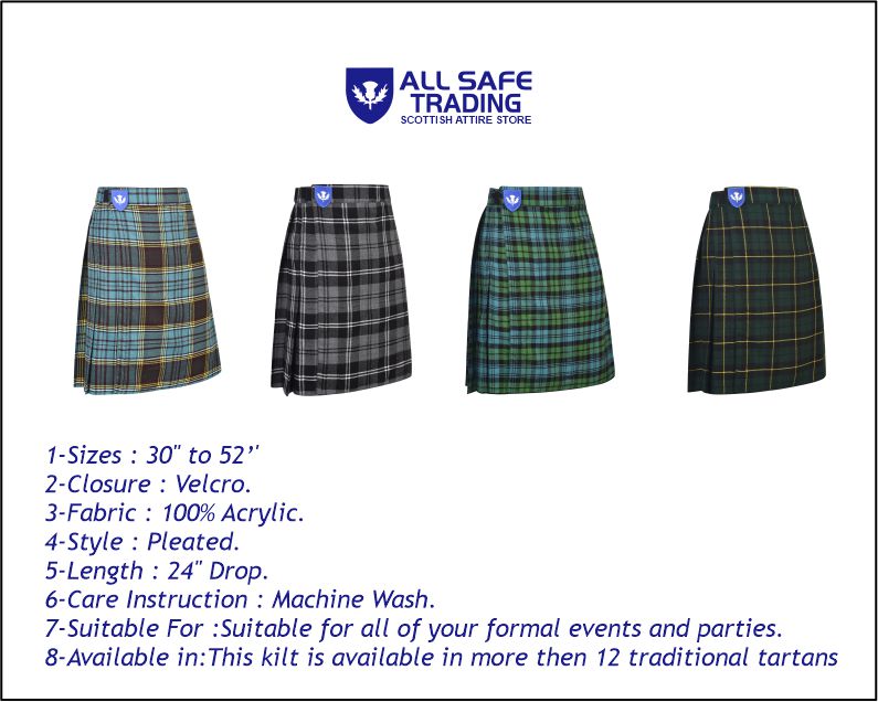 Mens Kilt for Sports, Our Golf Kilt Perfect for Traditional Scottish Clothing, Campbell Ancient Tartan Kilt
