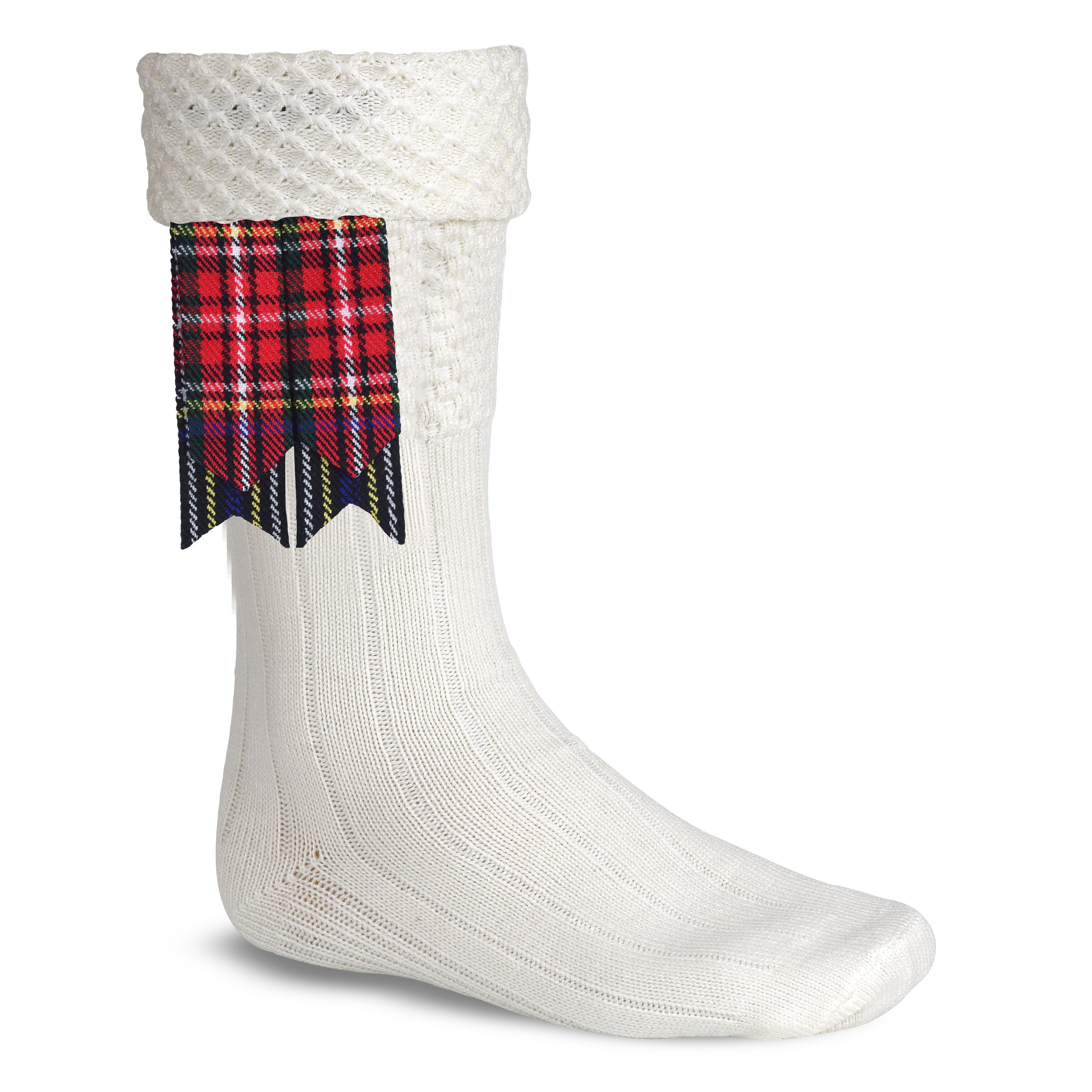 Scottish Tartan Kilt Flashes with Elastic Adjusters Black Stewart