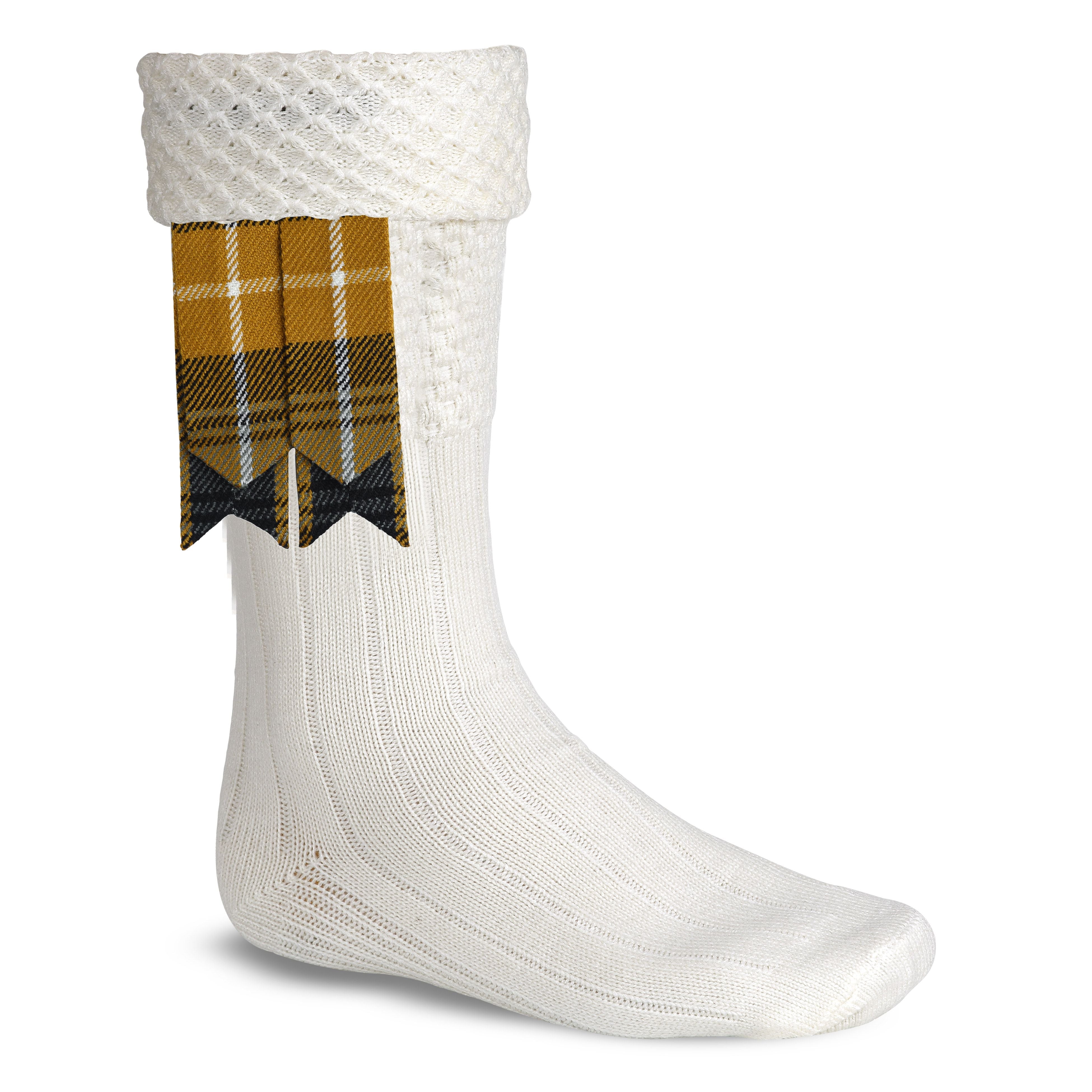 Scottish Tartan Kilt Flashes with Elastic Adjusters Gordon Weathered