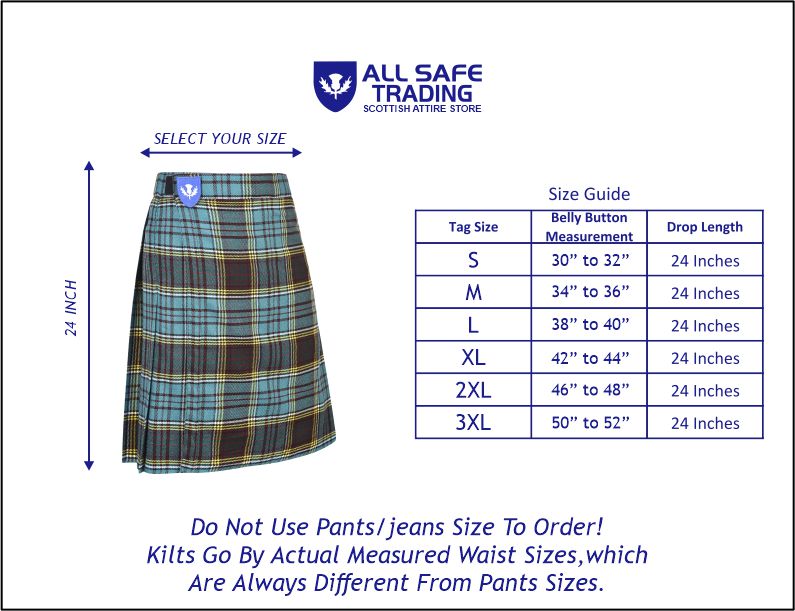 Mens Kilt for Sports, Our Golf Kilt Perfect for Traditional Scottish Clothing, Anderson Tartan Kilt