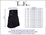 Active Men's Black utility kilt 100% Cotton, Cargo Pocket Kilt for Men| Men's Kilt | Utility Kilt |Tartan Kilts for Men for Scottish Kilt Costume