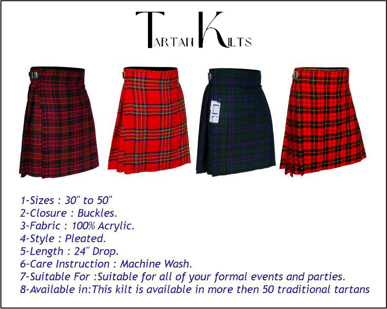 Authentic Scottish Men's Tartan Kilts - Highland Light Weight Value Kilt Embrace Your Heritage with Comfort Macdonald Tartan Kilt