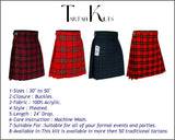Authentic Scottish Men's Tartan Kilts - Highland Light Weight Value Kilt Embrace Your Heritage with Comfort Macdonald Tartan Kilt