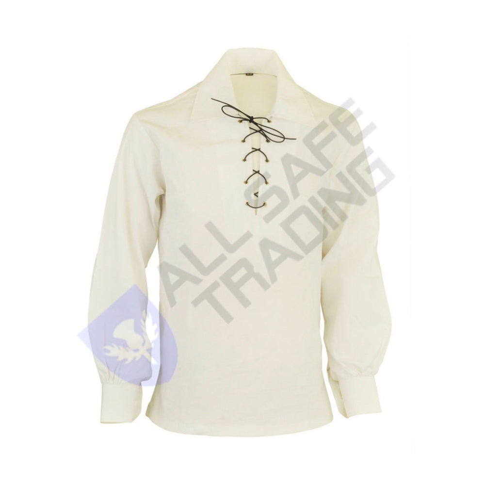 Scottish Off White Ghillie Jacobite Jacobean Shirt