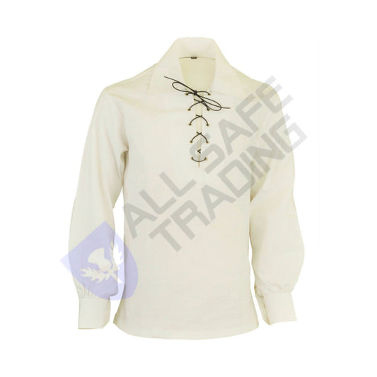 Scottish Off White Ghillie Jacobite Jacobean Shirt