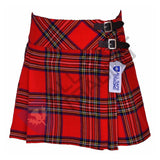 Women's Royal Stewart Tartan Pleated Billie Kilt Skirt - Size 41'' Length 19''