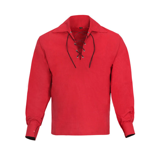 Scottish Red Ghillie Jacobite Jacobean Shirt