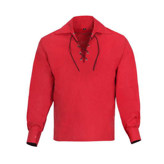 Scottish Red Ghillie Jacobite Jacobean Shirt
