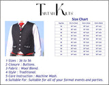 Scottish 5 Buttons Tweed Kilt Vest / Waistcoat sizes