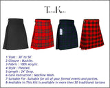 Authentic Scottish Men's Tartan Kilts - Highland Light Weight Value Kilt Embrace Your Heritage with Comfort Plain Black Tartan Kilt